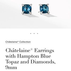 David Yurman Chatelaine Hampton Blue Topaz with Diamonds 9mm